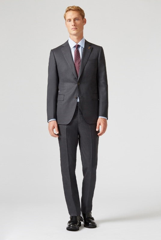 Vicenza line suit in plain wool