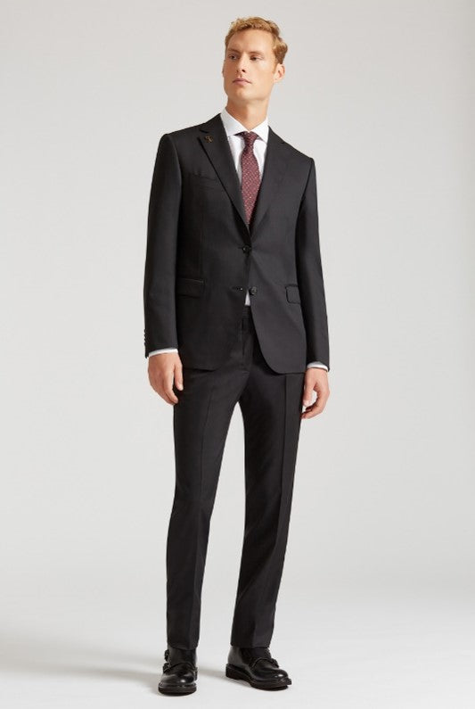 Vicenza line suit in plain wool