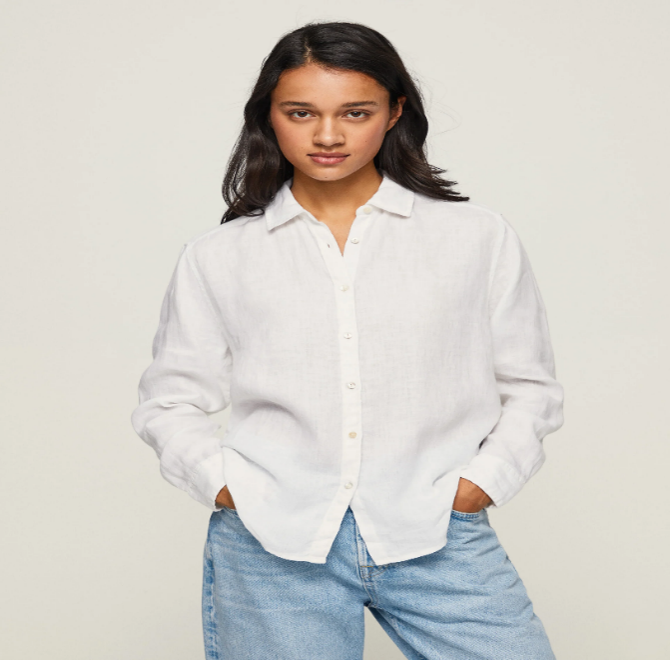 REGULAR FIT LINEN-BLEND SHIRT