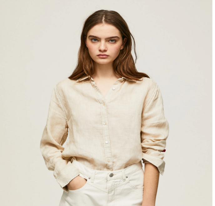 REGULAR FIT LINEN-BLEND SHIRT