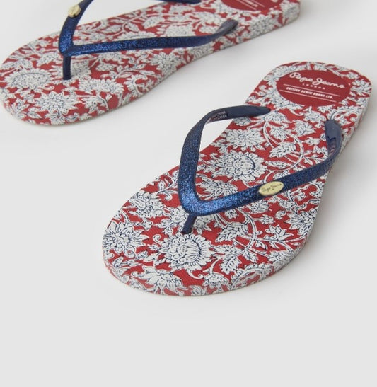 FLORAL RAKE BEACH FLIP FLOPS