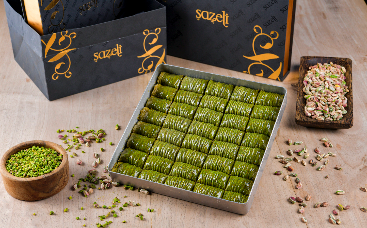 Pistachio Roll Baklava Tray