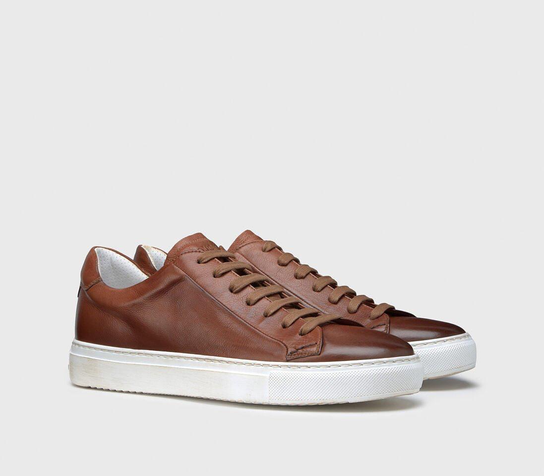 SNEAKERS IN BROWN AGED LEATHER