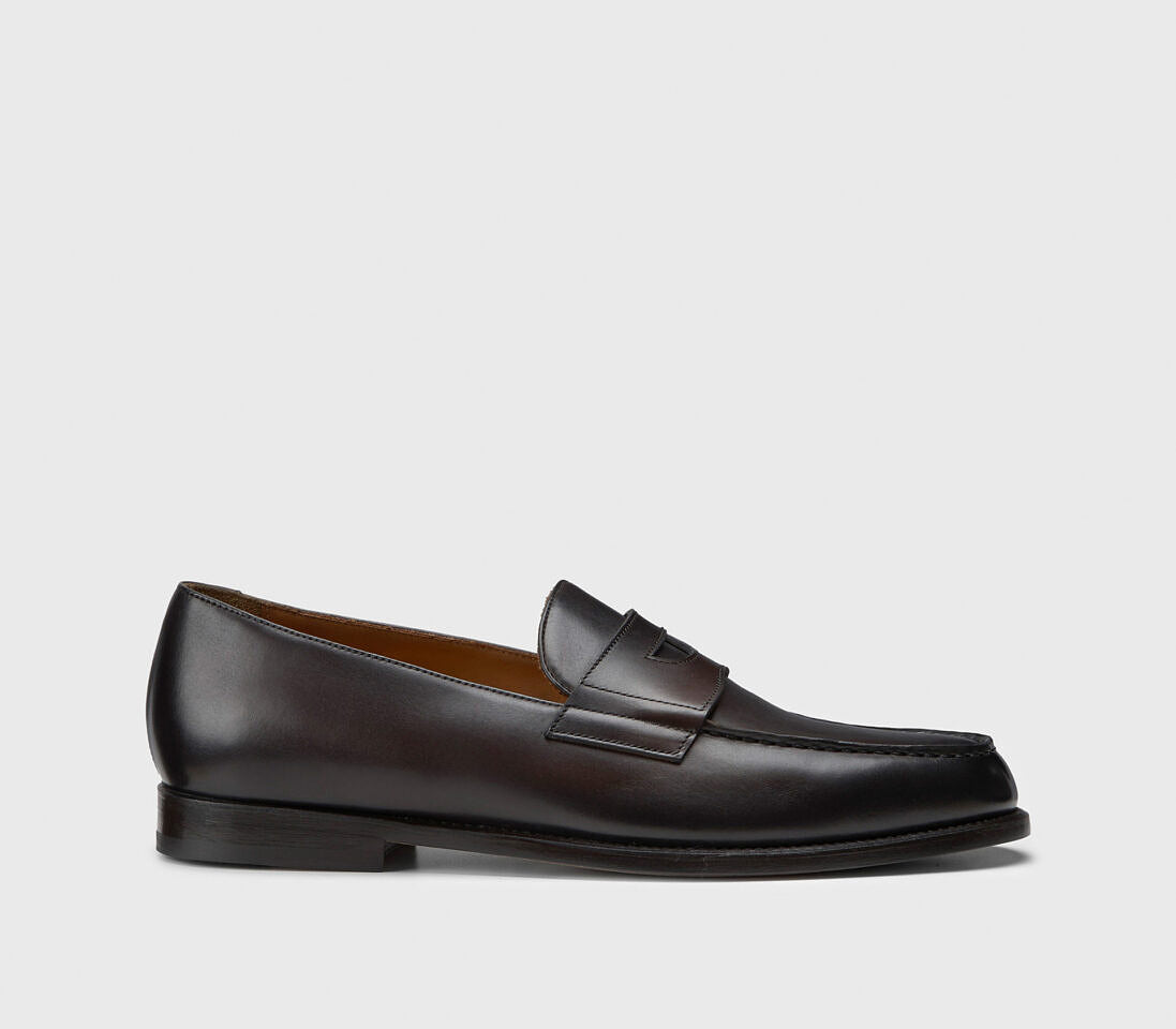 DARK BROWN LEATHER ‘MARIO 50’ LOAFER – PowerShop