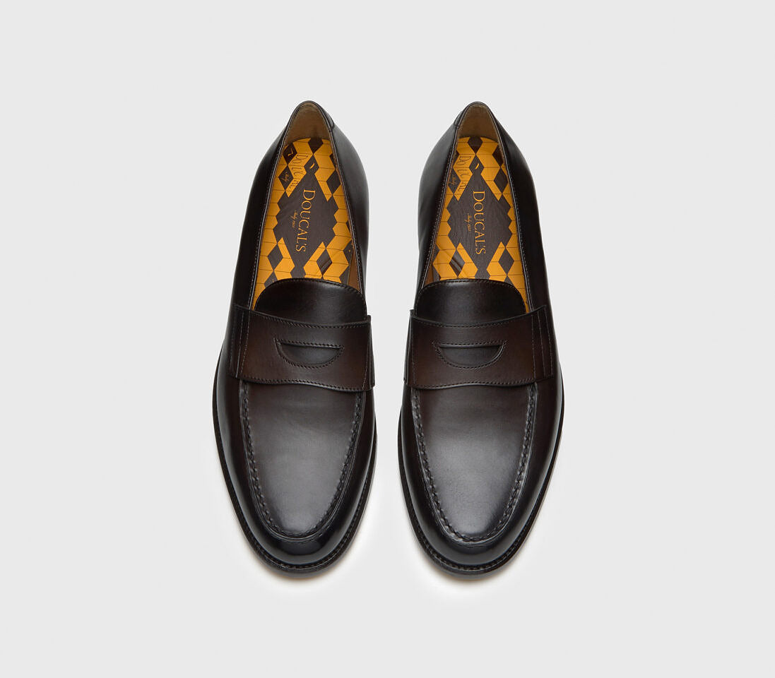 DARK BROWN LEATHER ‘MARIO 50’ LOAFER