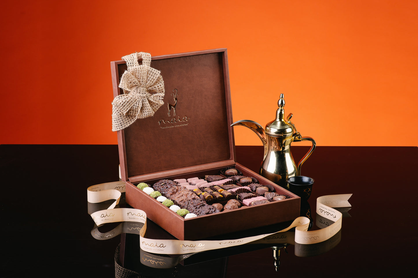 Maia Premium Chocolate Leather Box